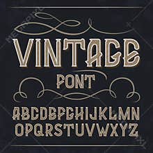 vintage font. Retro font.
