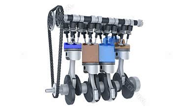 Engine car 3d, seamless loop