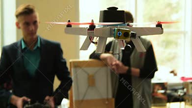 Flying copter made by students, Russia