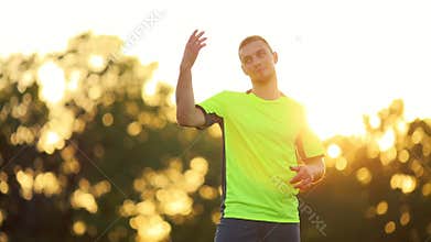 Professional soccer player jumping to head