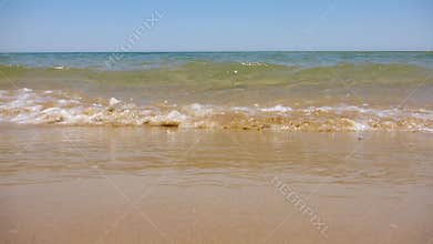 Slow motion coastal scenery at the beach