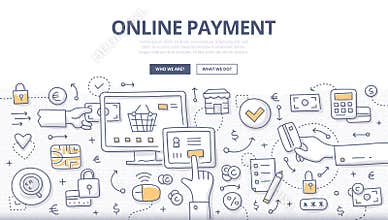 Online Payment Doodle Concept