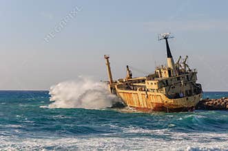 Shipwrecks in the sea with Cyprus