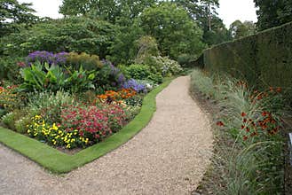 Garden path and herbaceous borders