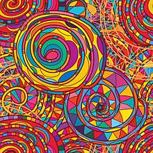 Swirl line full colorful seamless pattern