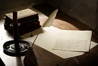 Writing desk and letter