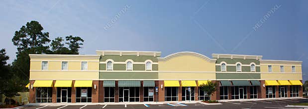 Panaramic commercial strip mall