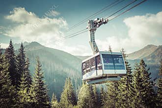 Cable car in Kasprowy Wierch peak in Tatra mountains, Poland.