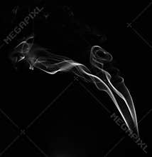White smoke on black background