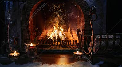 Magic Christmas fireplace.