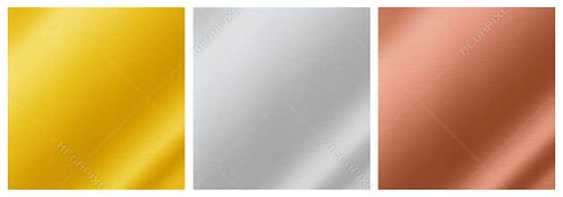 Metallic background textures of gold, silver, bronze, Aluminum,