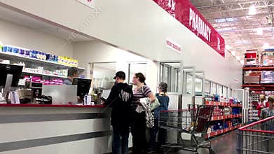 People line up for waiting to pick up their medicine