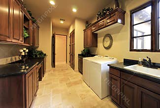 Spacious home laundry utility room