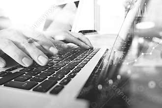 Website designer working digital tablet and computer laptop with