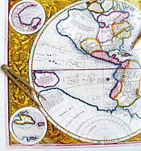 Antique world map with divider