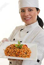 Chef with meal