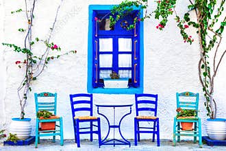 small street tavernas, Kos island,Greece.