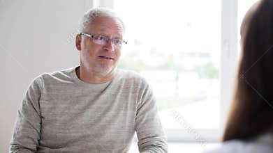 Senior man and doctor meeting at hospital 41