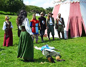 Actor of open air performance in Devin