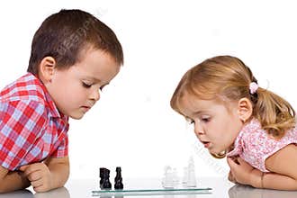 Kids playing chess