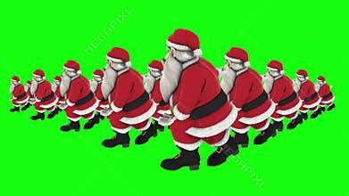 Group of Santa hip hop dance Green Screen Background 7