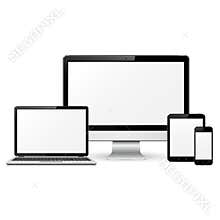 Computer monitor, laptop, tablet pc and mobile phone template for responsive design presentation