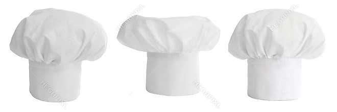 Set of cook hat or cap isolated
