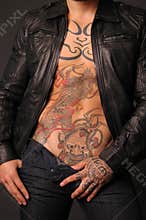 dragon tattoo leather jacket