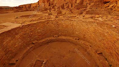 Chaco Culture National Historical Park Tilt Down Pueblo Bonito Native American Ruins Sunset New Mexico Southwest USA