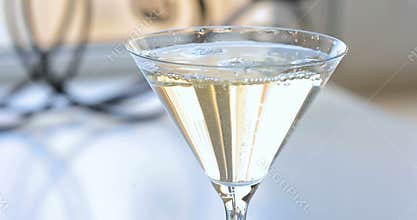 Martini Cocktail Poured And Olives Added