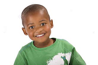 Adorable 3 year old black or African American boy