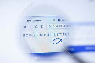 New York, USA - 29 September 2020: rki.de Robert Koch Institute company website with logo close up, Illustrative Editorial