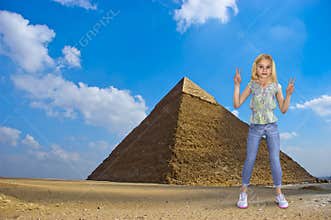 Young Girl, Travel, Egypt, Pyramid