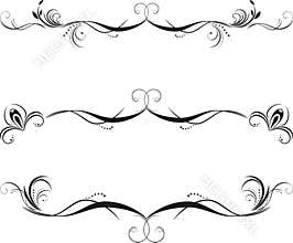 Three decorative floral borders