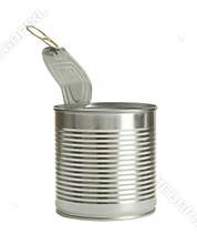 Open tin can isolated on , mockup for design