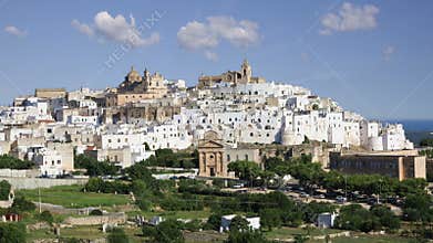 Stunning white city of Ostuni in Puglia, Italy