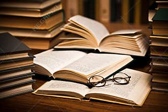 Spectacles on open books