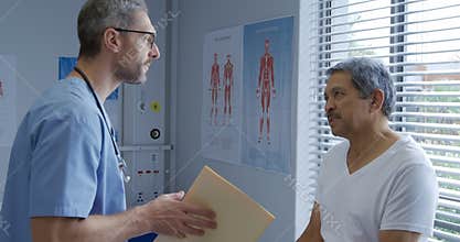 Medical professional and patient at a hospital