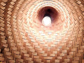 Traditional Lamp Bamboo Cap Asian Decoration
