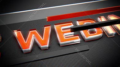 Live webinar intro chrome title reveal animation