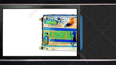 Passenger`s Suitcase Scanned In X-Ray Machine