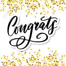 Congrats Congratulations card lettering calligraphy text Brush
