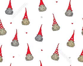Vector  cute gnomes cartoons seamless pattern.
