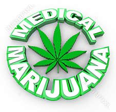 Medical Marijuana - Words and Leaf Icon