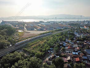 Electric Train Service ETS move toward Penang Sentral.