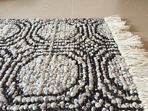 Oriental rug - Persian black and white colour_corner view