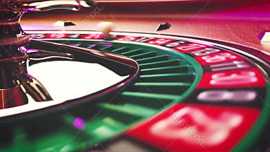 Roulette table close up at the Casino