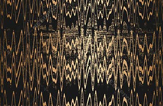 Distressed overlay texture of golden fabric. Textile with eastern floral ornament, leaves and flowers. grunge background. abstract