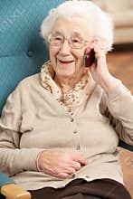 Senior Woman Talking On Mobile Phone