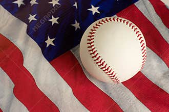 Baseball on flag